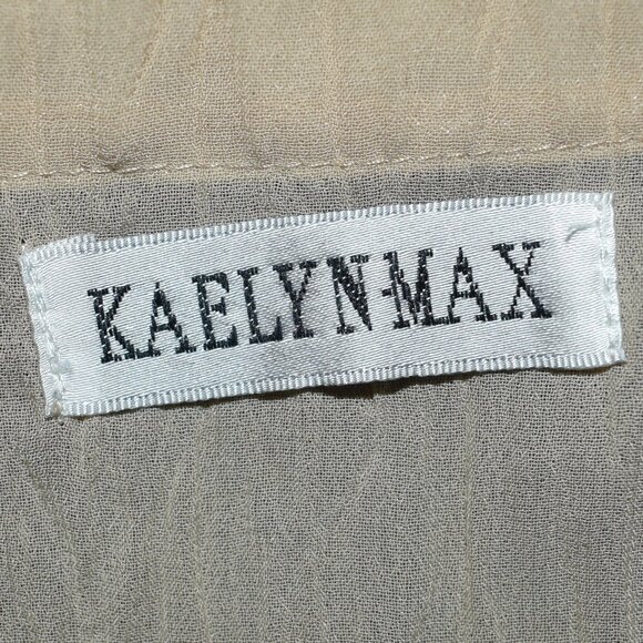 VTG 00s Y2K Kaelyn-Max Cream Yellow Sheer Plisse Pleats Long Sleeve Cardigan - Picture 6 of 8